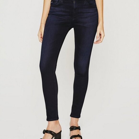 ADRIANO Goldschmied The Farrah High-rise Skinny Black Jeans With Shimmer Size 30 - Picture 1 of 9